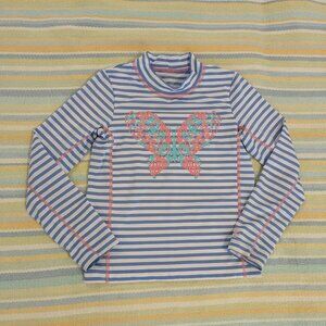 ⭐ Girl's Coolibar Striped Butterfly Rash Guard Small